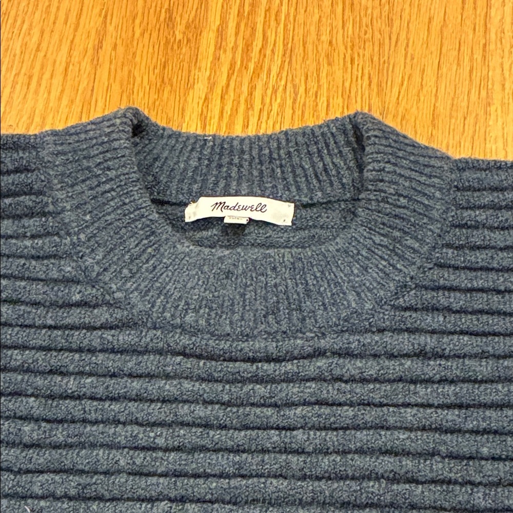 Madewell Women’s Ribbed Knit Sweater - Blue Grey